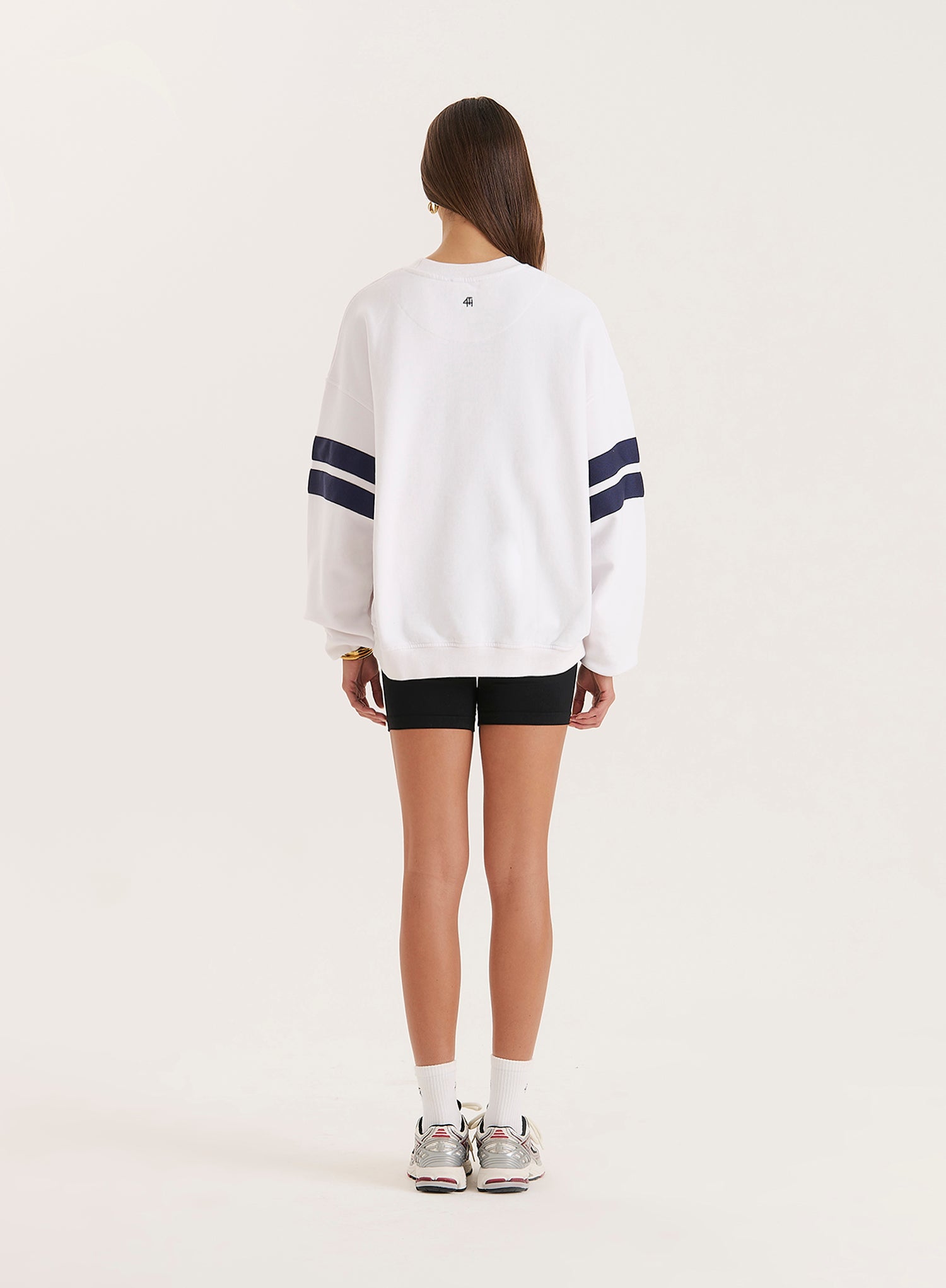 White Sports Club Slogan Oversized Sweatshirt